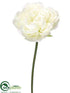 Silk Plants Direct Peony Spray - White - Pack of 12