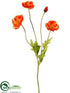 Silk Plants Direct Poppy Spray - Flame - Pack of 12