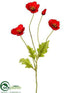 Silk Plants Direct Poppy Spray - Red - Pack of 12