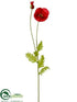 Silk Plants Direct Poppy Spray - Red - Pack of 12