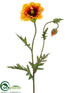 Silk Plants Direct Poppy Spray - Yellow Gold - Pack of 12