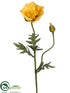 Silk Plants Direct Poppy Spray - Yellow - Pack of 12