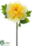 Silk Plants Direct Peony Spray - Yellow - Pack of 12