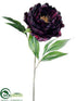 Silk Plants Direct Peony Spray - Eggplant - Pack of 12