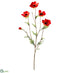 Silk Plants Direct Poppy Spray - Red - Pack of 12