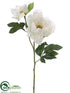 Silk Plants Direct Peony Spray - White - Pack of 12