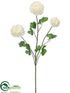 Silk Plants Direct Ranunculus Spray - White - Pack of 12