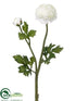 Silk Plants Direct Ranunculus Spray - White - Pack of 12