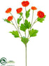 Silk Plants Direct Ranunculus Spray - Orange - Pack of 12