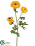 Silk Plants Direct Ranunculus Spray - Yellow Two Tone - Pack of 12