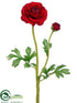 Silk Plants Direct Ranunculus Spray - Red - Pack of 12