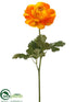 Silk Plants Direct Ranunculus Spray - Orange - Pack of 12