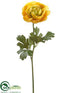 Silk Plants Direct Ranunculus Spray - Yellow - Pack of 12