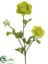 Silk Plants Direct Ranunculus Spray - Green - Pack of 12