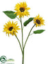 Silk Plants Direct Sunflower Spray - Yellow - Pack of 12