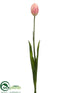 Silk Plants Direct Tulip Spray - Pink Green - Pack of 12