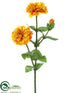 Silk Plants Direct Zinnia Spray - Yellow Gold - Pack of 12