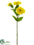 Silk Plants Direct Zinnia Spray - Yellow - Pack of 12