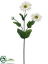 Silk Plants Direct Zinnia Spray - White - Pack of 12