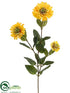 Silk Plants Direct Zinnia Spray - Yellow - Pack of 12