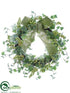 Silk Plants Direct Ivy, Berry Wreath - Green - Pack of 2