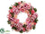 Peony, Rose, Sedum Wreath - Pink Cerise - Pack of 1