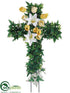 Silk Plants Direct Cemetery Cross - Yellow Two Tone - Pack of 2