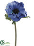 Silk Plants Direct Anemone Spray - Blue - Pack of 12