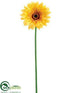 Silk Plants Direct Gerbera Daisy Spray - Yellow - Pack of 12