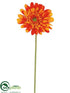 Silk Plants Direct Gerbera Daisy Spray - Orange - Pack of 12