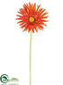 Silk Plants Direct Gerbera Daisy Spray - Orange - Pack of 12