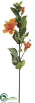 Silk Plants Direct Hibiscus Spray - Orange - Pack of 12