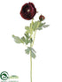 Silk Plants Direct Ranunculus Spray - Burgundy - Pack of 12