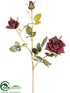 Silk Plants Direct Rose Spray - Burgundy - Pack of 12