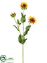 Silk Plants Direct Sunflower Spray - Yellow Gold - Pack of 12