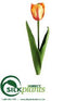 Silk Plants Direct Tulip Spray - Orange Yellow - Pack of 12