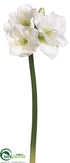 Silk Plants Direct Amaryllis Spray - White - Pack of 6