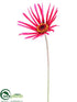 Silk Plants Direct Japanese Fringe Gerbera Daisy Spray - Pink Hot - Pack of 12