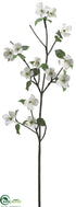 Silk Plants Direct Dogwood Spray - White - Pack of 4