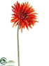 Silk Plants Direct Gerbera Daisy Spray - Flame - Pack of 12