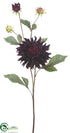 Silk Plants Direct Dahlia Spray - Eggplant - Pack of 12