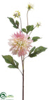 Silk Plants Direct Dahlia Spray - Pink Cream - Pack of 12