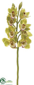 Silk Plants Direct Cymbidium Orchid Spray - Green Burgundy - Pack of 6