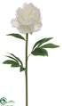 Silk Plants Direct Peony Spray - White - Pack of 12