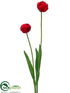 Silk Plants Direct Tulip Spray - Red - Pack of 12