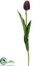 Silk Plants Direct Tulip Spray - Eggplant - Pack of 12