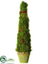 Silk Plants Direct Moss Cone Topiary - Green - Pack of 2