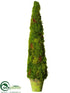 Silk Plants Direct Moss Cone Topiary - Green - Pack of 1