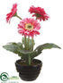 Silk Plants Direct Gerbera Daisy - Pink - Pack of 4