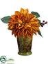 Silk Plants Direct Dahlia, Berry - Terra Cotta - Pack of 6